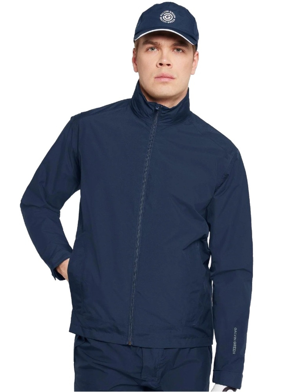 Classic Aston Navy Full-Zip Windbreaker Jacket by Galvin Green